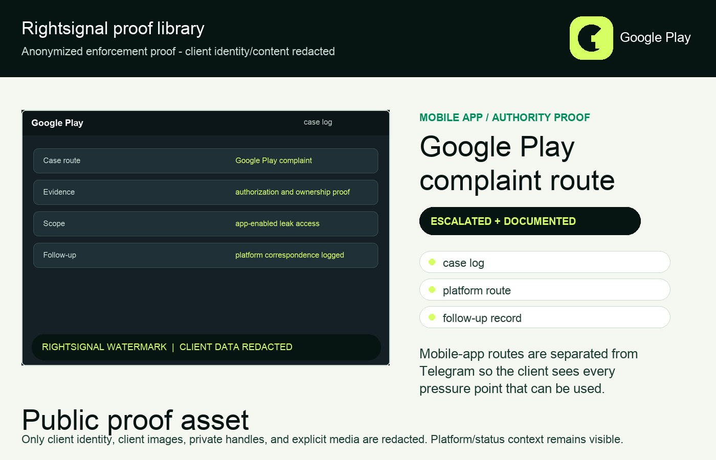 Anonymized Google Play escalation proof